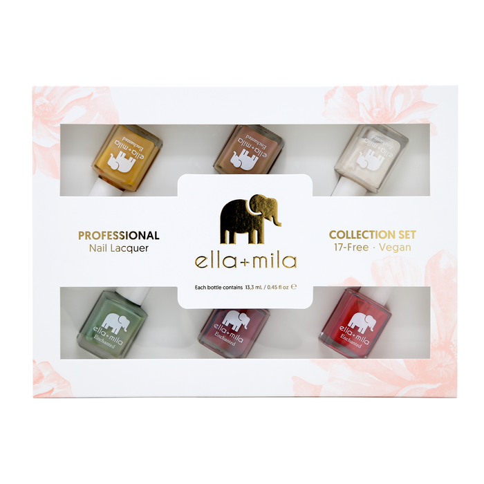 Enchanted Collection Set C 6-pack nail polish gift box, front view