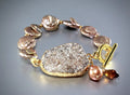 "Evelyn" - Drusy Agate and Pearl Bracelet