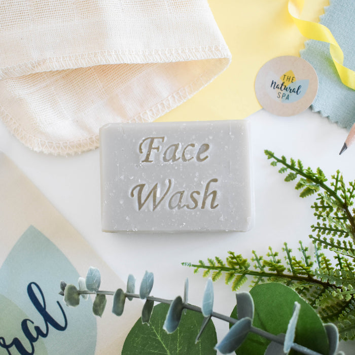exfoliating face wash bar, solid face wash, plastic-free skincare, vegan