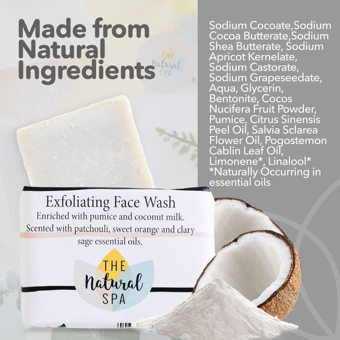 exfoliating face wash bar, solid face wash, plastic-free skincare, vegan