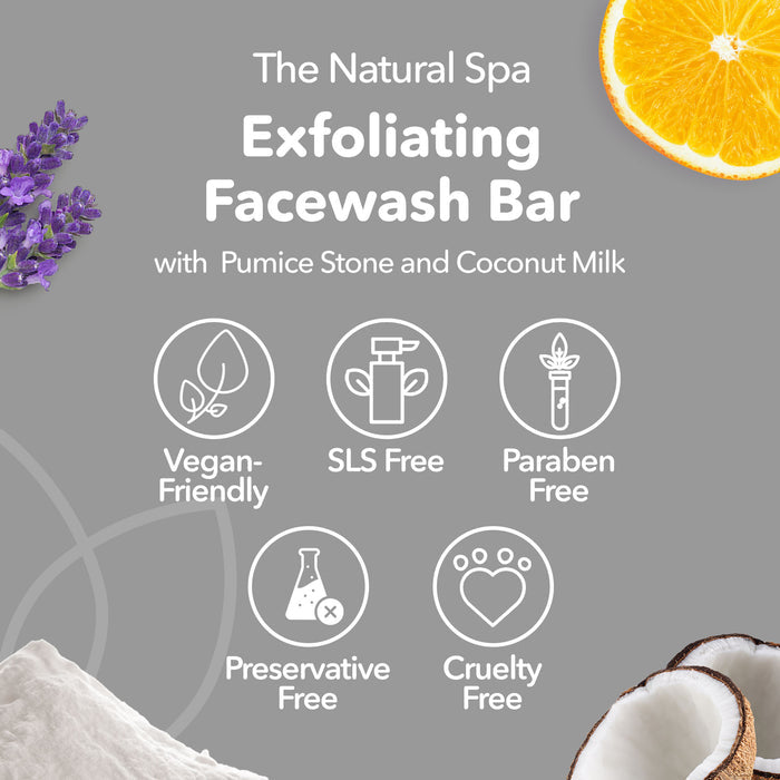 exfoliating face wash bar, solid face wash, plastic-free skincare, vegan