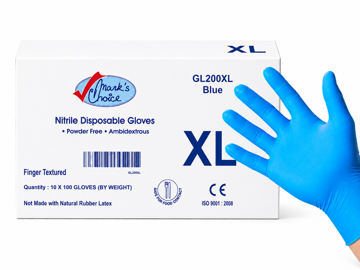 Extra Large Blue Nitrile Gloves