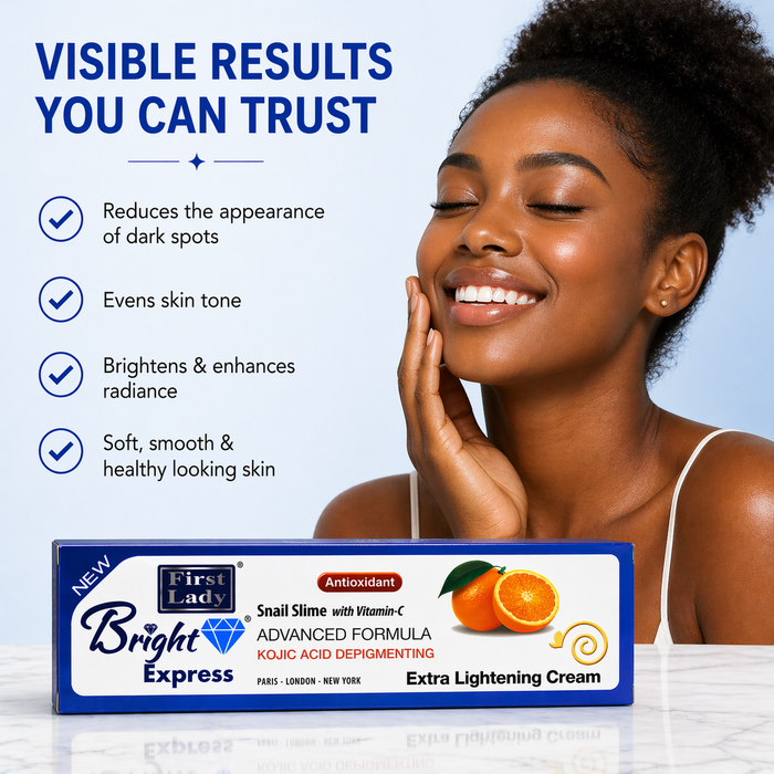 First Lady Bright Express Cream 50g | Vitamin C, Kojic Acid & Snail Mucin Brightening Face Cream for Glow & Even Skin Tone
