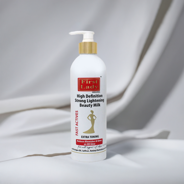 First Lady HD Skin Brightening Lotion 500ml – Kojic Acid, Vitamin C, Lactic Acid, Argan Oil | Glow Up & Glow Booster