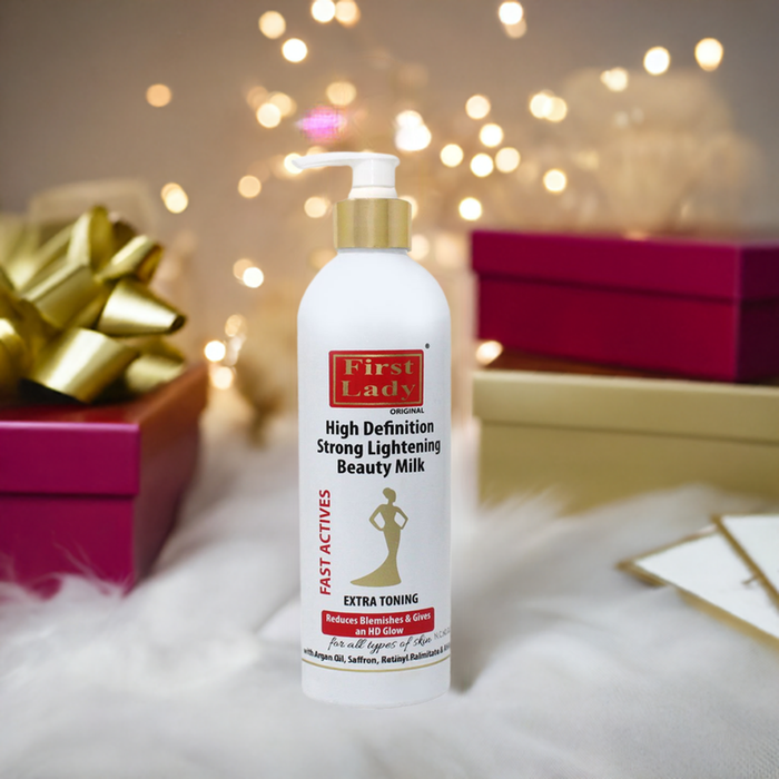 First Lady HD Skin Brightening Lotion 500ml – Kojic Acid, Vitamin C, Lactic Acid, Argan Oil | Glow Up & Glow Booster