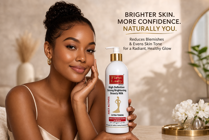 First Lady HD Skin Brightening Lotion 500ml – Kojic Acid, Vitamin C, Lactic Acid, Argan Oil | Glow Up & Glow Booster