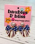 Flag Bow Americana Earrings