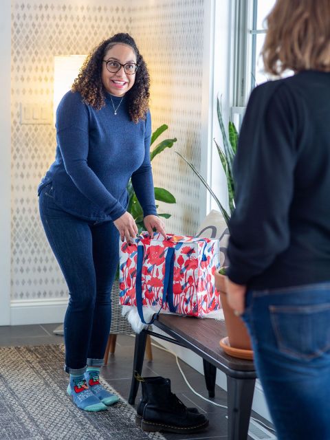 Flower Shower Shoulder Tote
