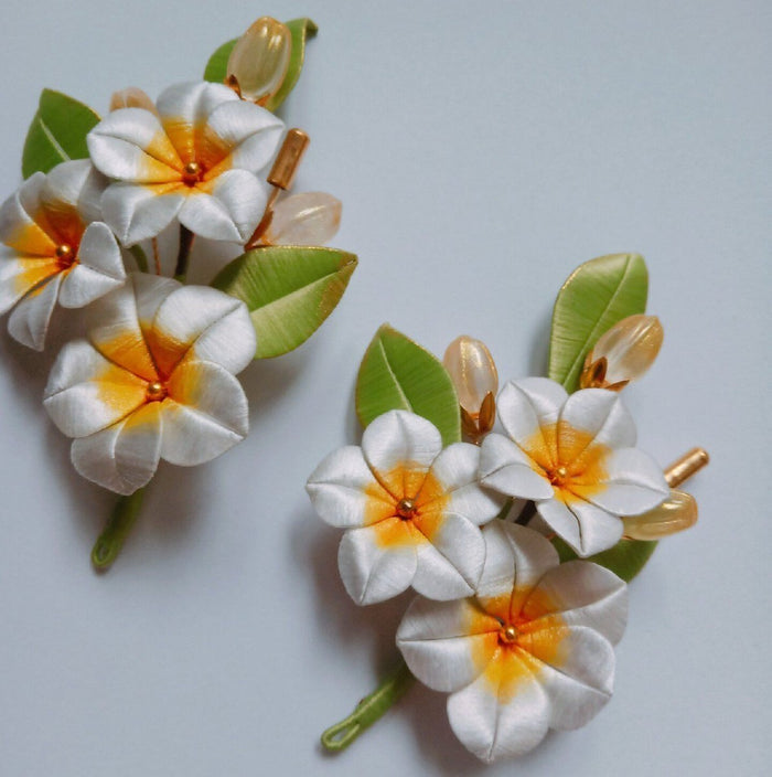 Frangipani Handmade Brooch - Silk Brooch(Chanhua)