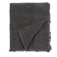 Fringed Boucle Throw, Charcoal - Magnolia Lane co. Home + Garden + Gift