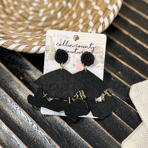 Grad Cap Beaded Earrings