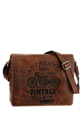 GREENBURRY CAFE RACER A4 KOERIERSTAS BRUIN LEER