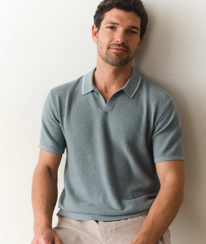 Greyson Sweater Polo Slate