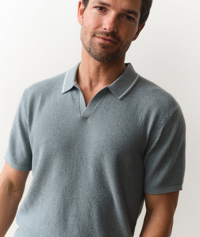 Greyson Sweater Polo Slate