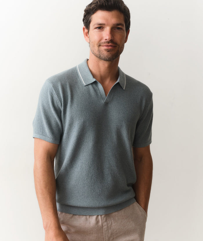 Greyson Sweater Polo Slate
