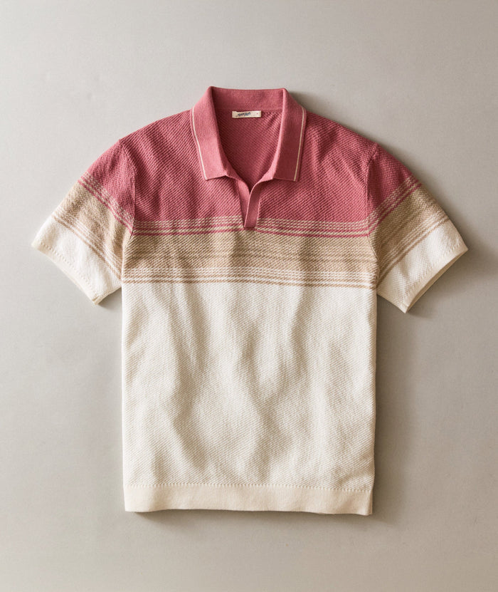 Greyson Sweater Polo Withered Rose/Oatmeal