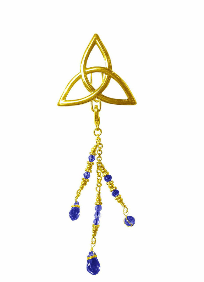 Hair Hook – Gold Eternity with Bead Charm Ponytail Holder front view