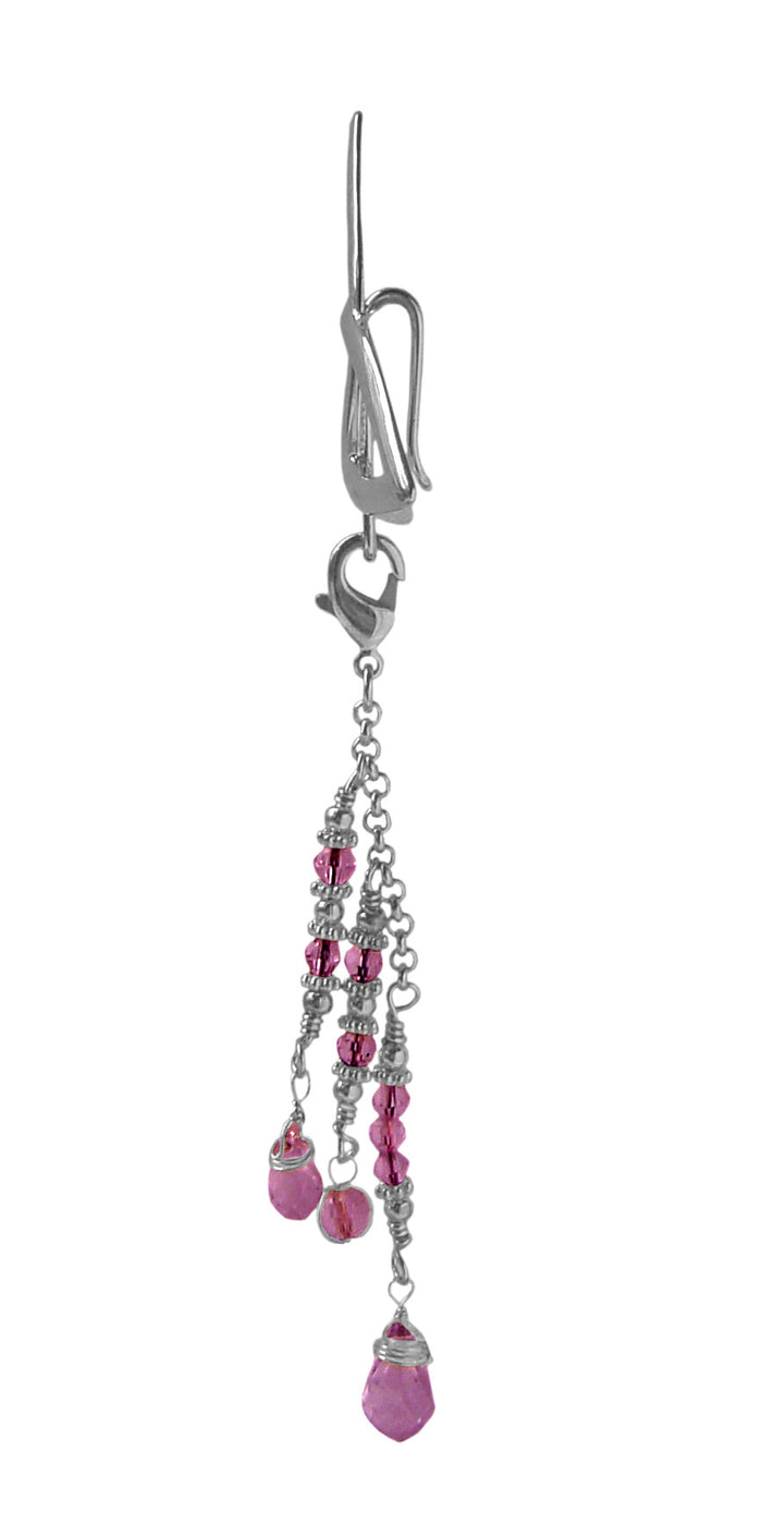 Hair Hook Silver Eternity with Bead Charm Ponytail Holder side view