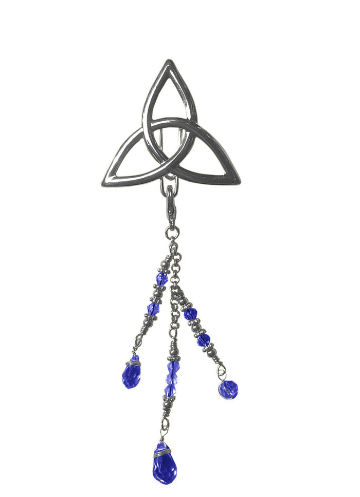 Hair Hook Silver Eternity with Bead Charm Ponytail Holder front view