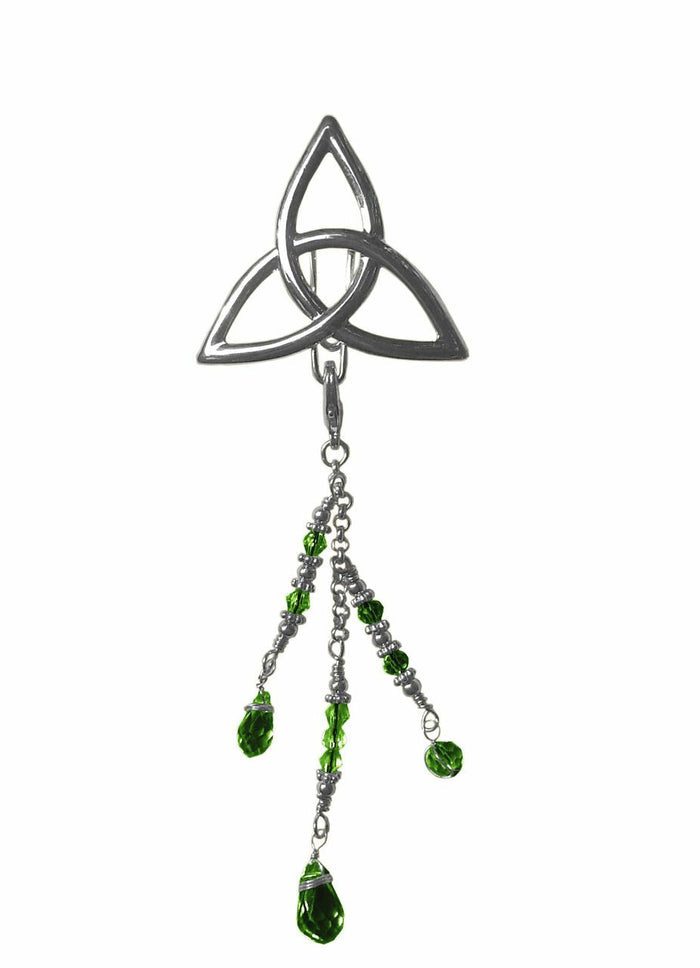 Hair Hook Silver Eternity with Bead Charm Ponytail Holder front view