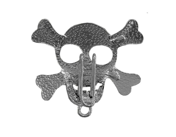 Hair Hook Silver Skull with Bead Charm Ponytail Holder back view