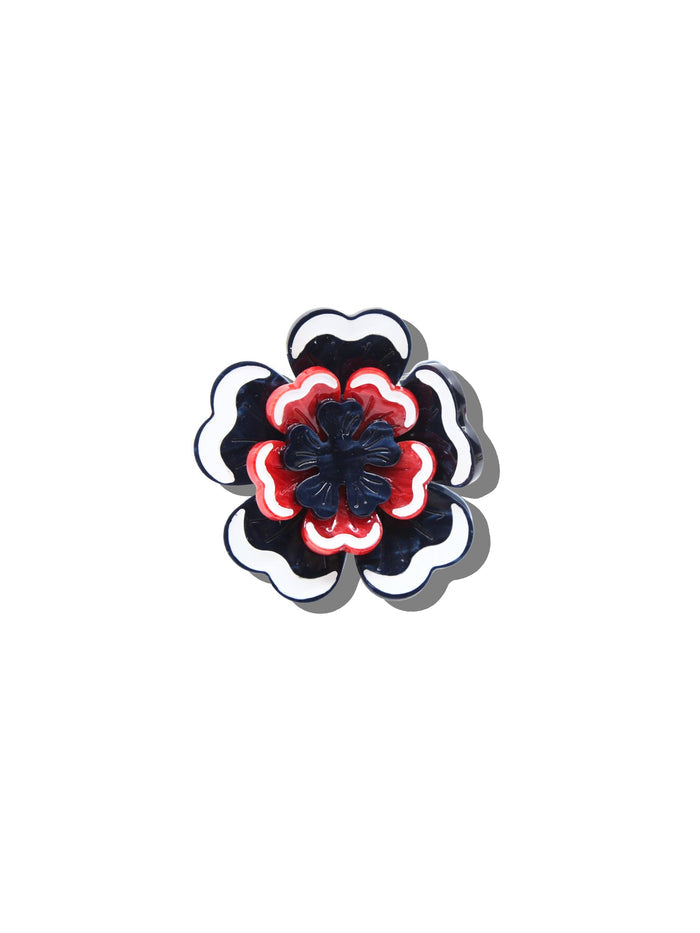 Hand-Painted Americana Flower Claw Clip | Eco-Friendly