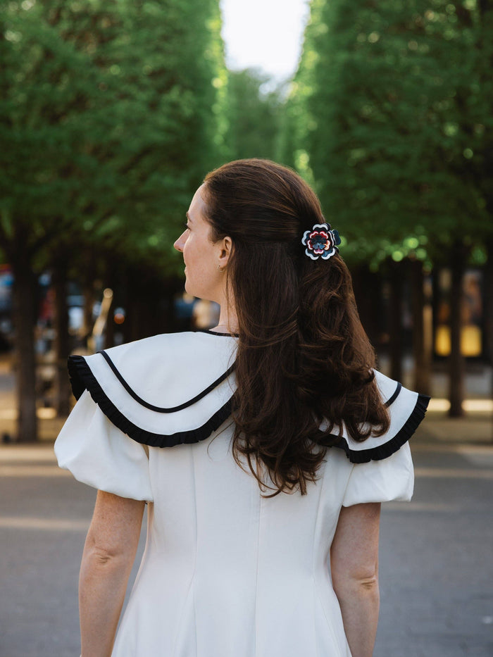 Hand-Painted Americana Flower Claw Clip | Eco-Friendly