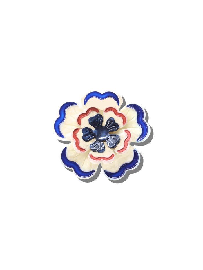 Hand-Painted Americana Flower Claw Clip | Eco-Friendly