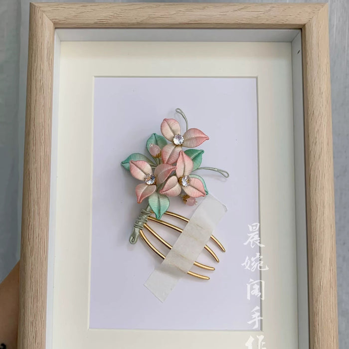 Handmade Chanhua Bougainvillea Hair Comb - Thread Flower Hair Accessory