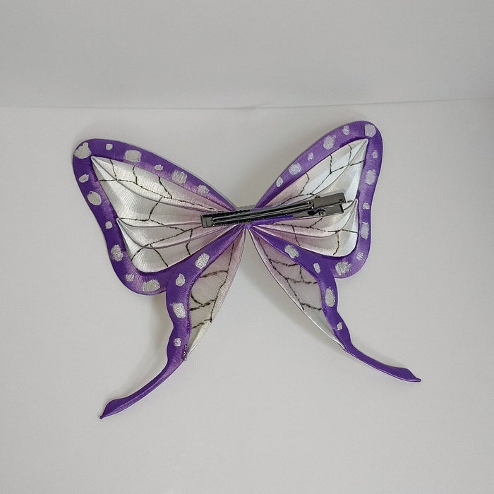 Handmade Chanhua Thread-Wrapped Ninja Butterfly Hair Clip - Pink Floral Hair Accessory