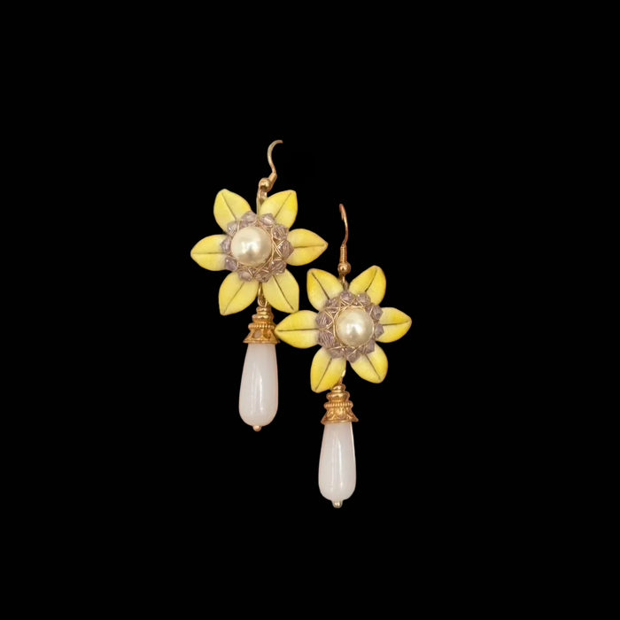 Handmade Chanhua Thread-Wrapped Sunflower Earrings - Vibrant Floral Jewelry