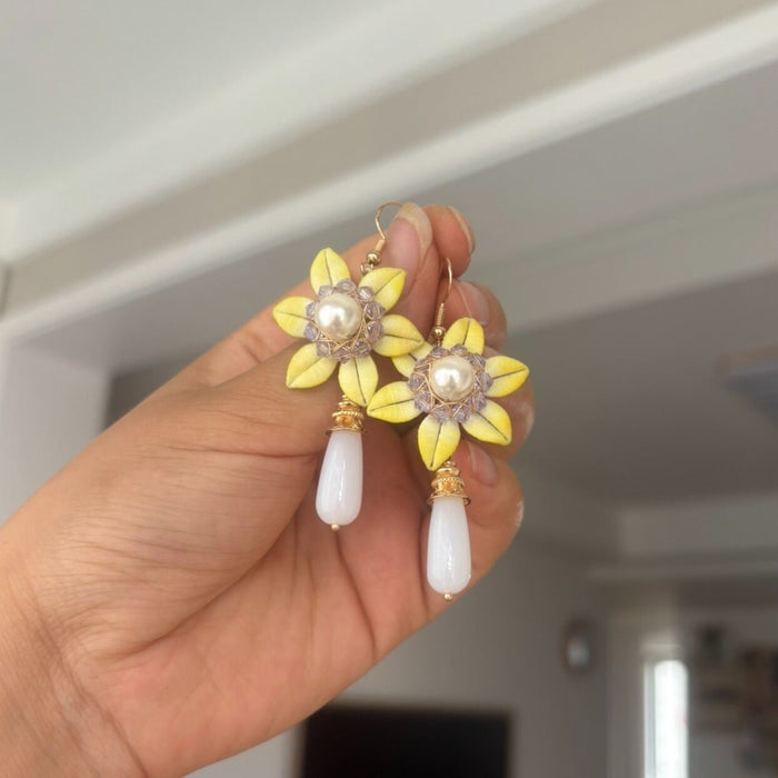 Handmade Chanhua Thread-Wrapped Sunflower Earrings - Vibrant Floral Jewelry