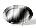Happy Everything Black Stripe Oval Entertaining Platter
