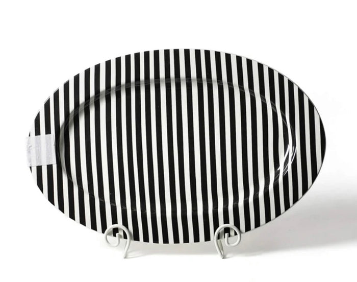 Happy Everything Black Stripe Oval Entertaining Platter