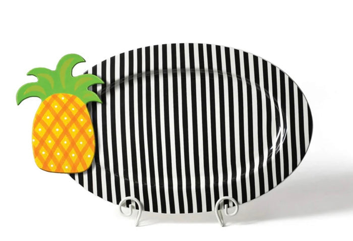 Happy Everything Black Stripe Oval Entertaining Platter