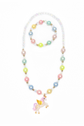 Happy-Go-Unicorn Necklace Bracelet Set-Retail-Great Pretenders USA