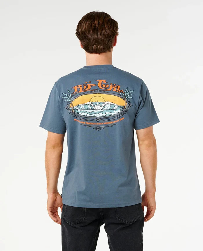 Rip Curl Hazed And Tubed men's graphic tee back print view