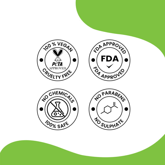 Herby Healthy Foot certification graphic displaying quality, FDA and cruelty-free style assurance badges on white.