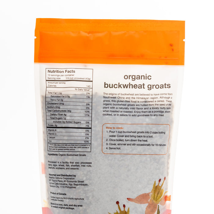 Healthy Options Organic Buckwheat Groats 425g