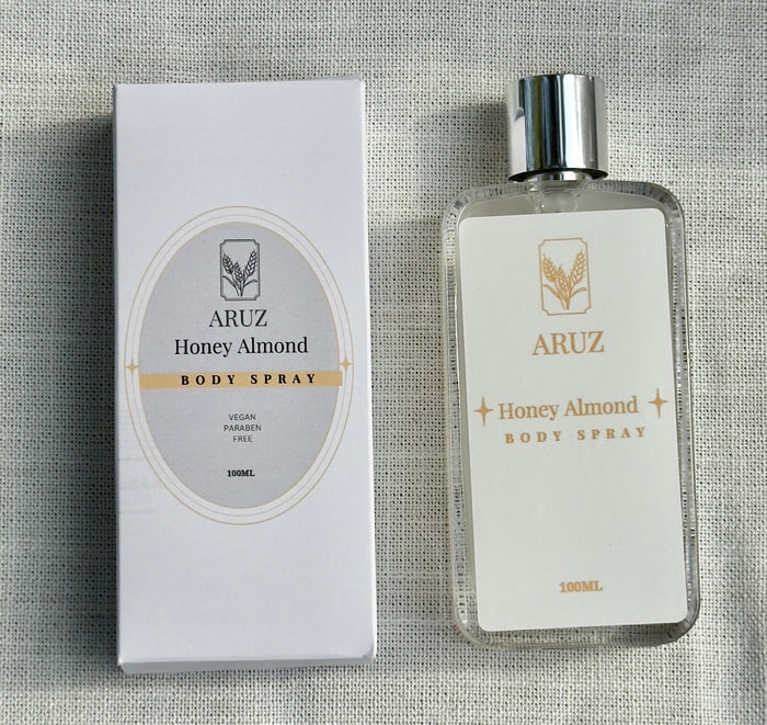 Honey Almond Body Spray bottle design