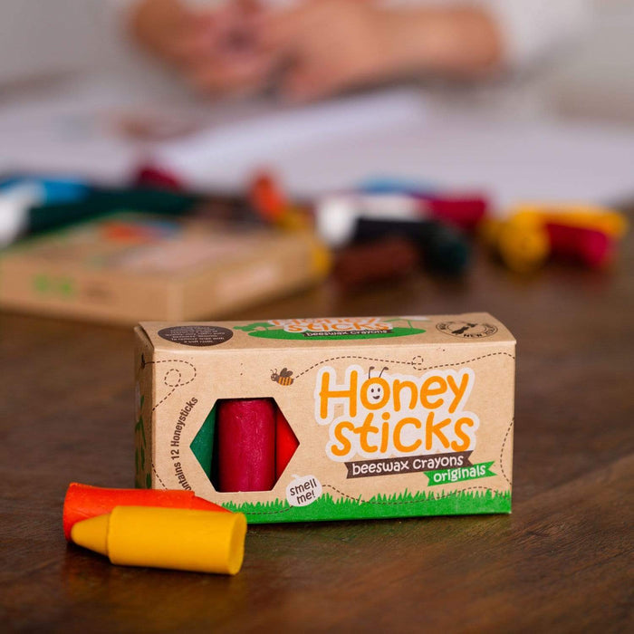 Natural Beeswax Crayons - Eco Friendly Crayons, 100% Pure Beeswax, 12 Colors