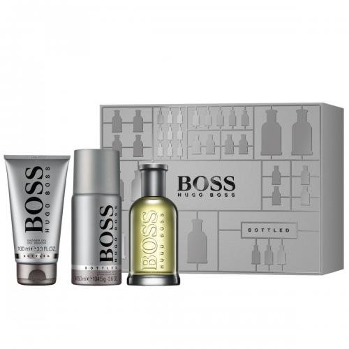 HUGO BOSS BOTTLED 3 PCS SET FOR MEN: 3.3 oz (100mL) SPRAY (HARD BOX) - ShanShar Beauty : The world of beauty.