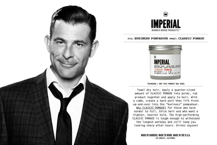 Imperial Barber Classic Pomade vannbasert for business pompadour stil