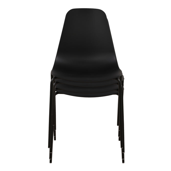 Isla Stackable Dining Chair | Ebony Black | Set of 4