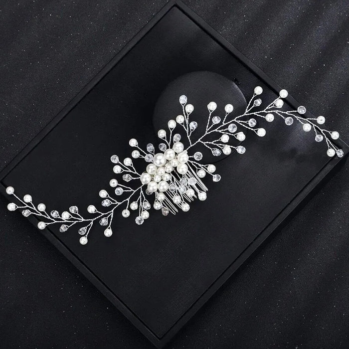 Wedding Hair Accessories - Pearl Bridal Hair Comb / Vine - Available in Silver, Rose Gold and Yellow Gold