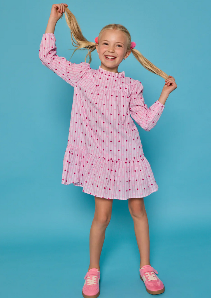 Jody Magenta Dot Stripe Dress