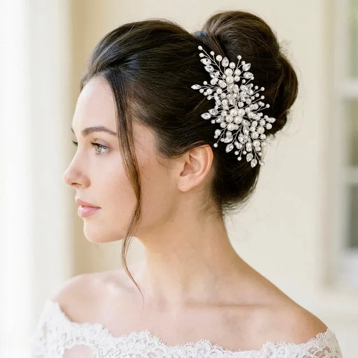 Wedding Hair Accessories - Pearl and Crystal Bridal Hair Comb