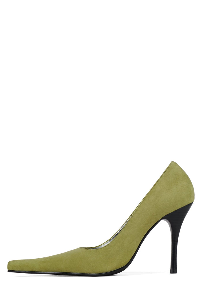 KICKIT Jeffrey Campbell Stiletto Heel Pump Green Suede