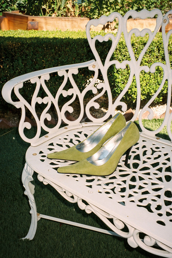 KICKIT Jeffrey Campbell Stiletto Heel Pump Green Suede _hover