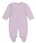 Kissy Kissy Ruffle Collar Footie in Pink Giraffe Laughs